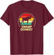 Retro Vintage Funny Swamp Donkey Moose T-Shirt - T-Shirt | Maroon