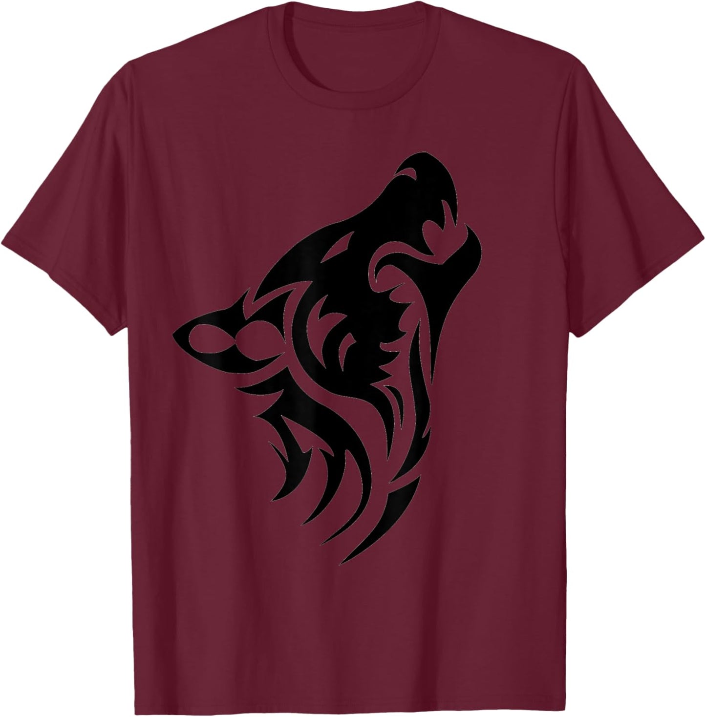 Wild Wolf Pack Team - Retro Vintage Wildlife Lone Black Wolf T-Shirt - T-Shirt | Maroon