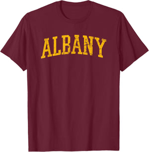 Albany NY- Throwback Design - Vintage Worn Classic T-Shirt - T-Shirt | Maroon