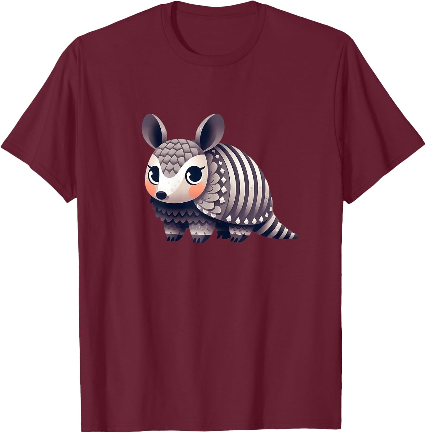 Tatou Animal Adorable Armadillo T-Shirt - T-Shirt | Maroon