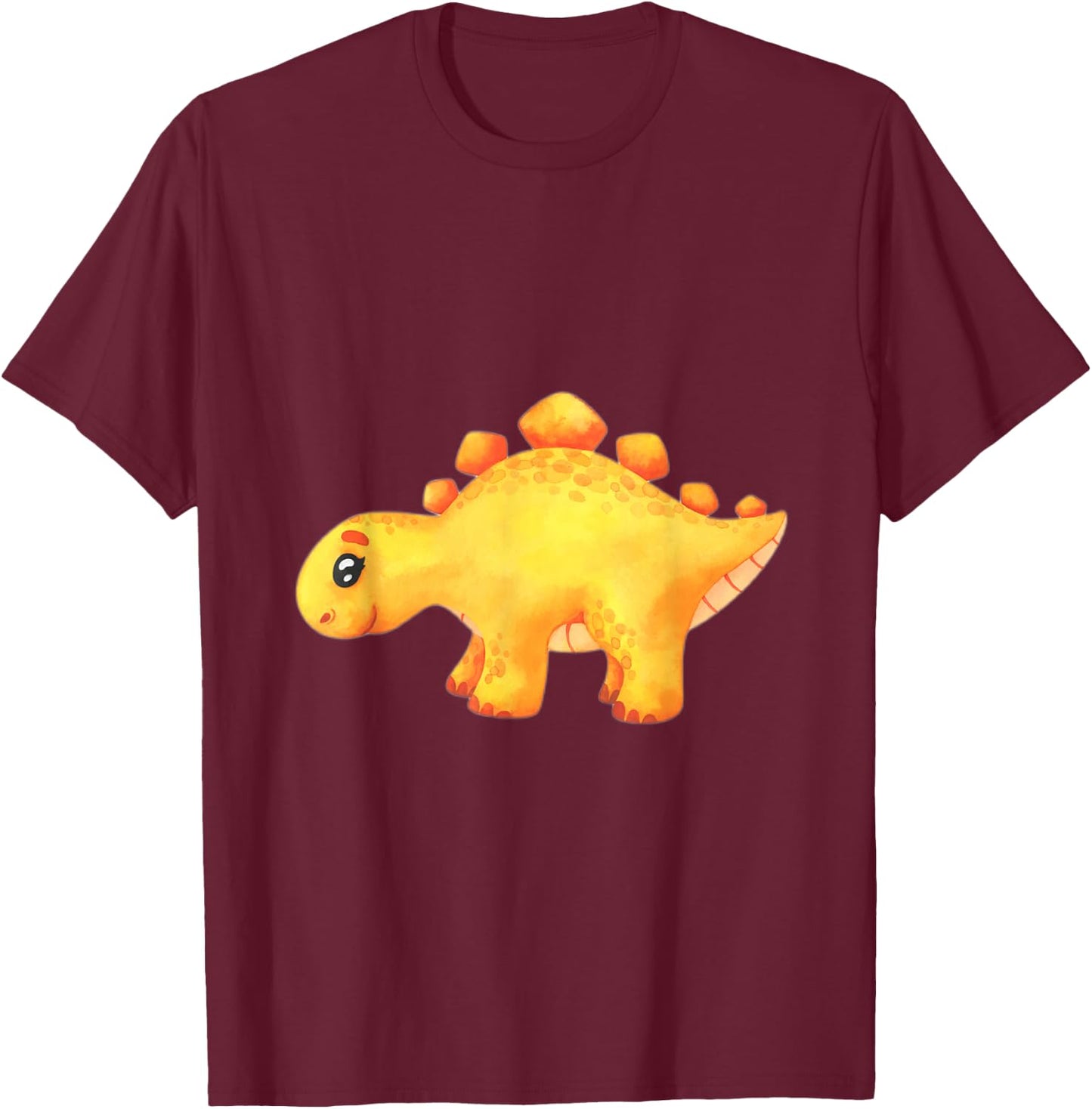 Cute Yellow stegosaurus T-Shirt - T-Shirt | Maroon