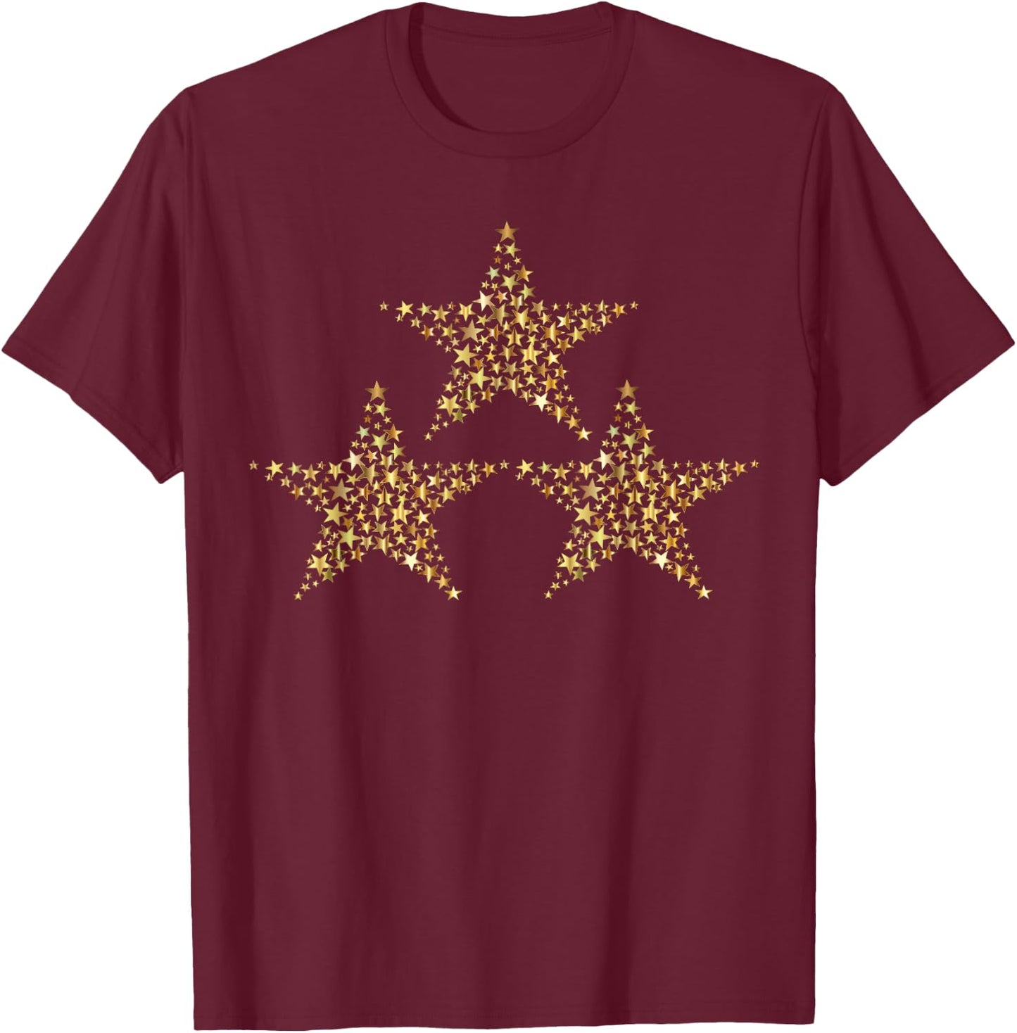 Golden Stars Golden Star , black T-Shirt - T-Shirt | Maroon