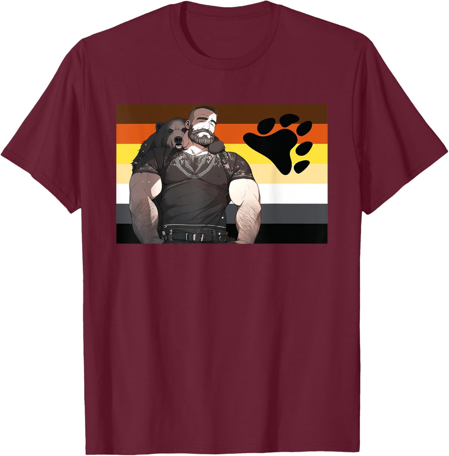 Daddy & Cubs Hairy Bear Pride Flagge, Gay Bear Pride T-Shirt - T-Shirt | Maroon