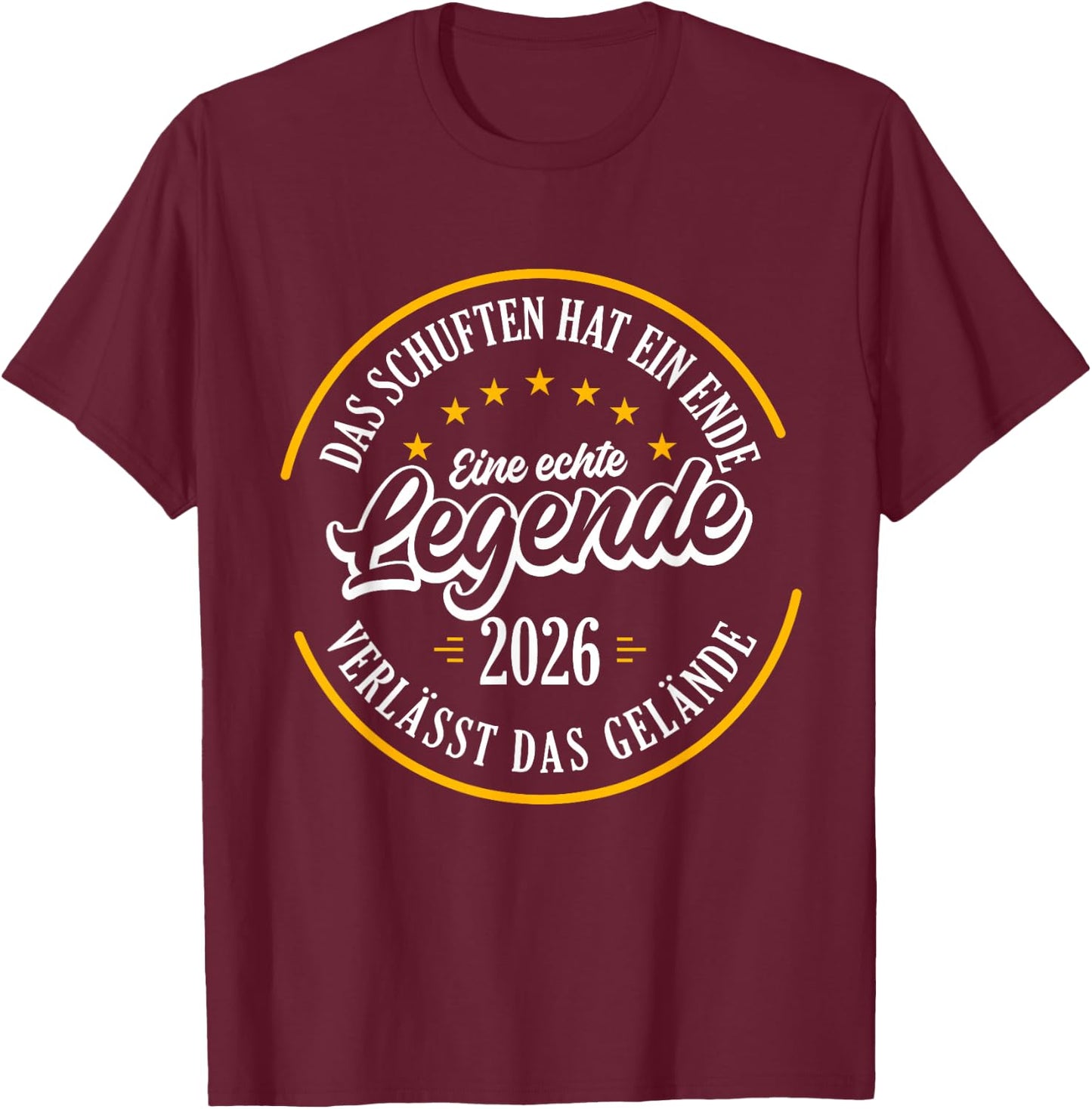 Retirement 2026 a real legend leaves the terrain , black T-Shirt - T-Shirt | Maroon