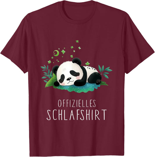 Official Otter Sleep Shirt - Panda , black T-Shirt - T-Shirt | Maroon