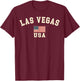 Vintage Las Vegas USA American Flag Nevada Souvenir Retro T-Shirt - T-Shirt | Maroon