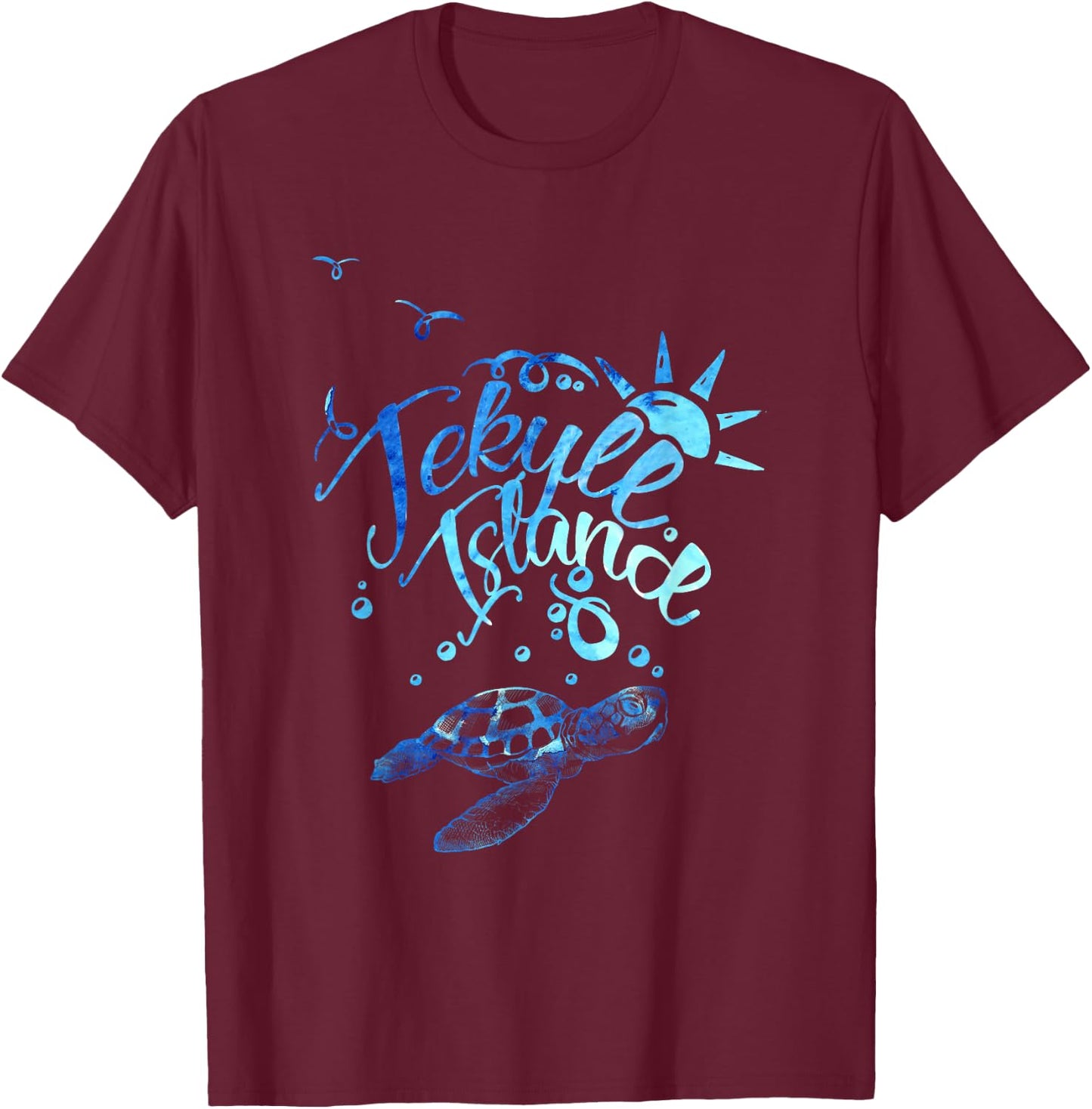 Sea Turtle In Jekyll Island Georgia Beach Vacation Souvenir T-Shirt - T-Shirt | Maroon