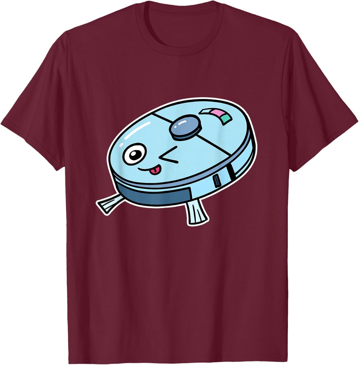 Cute Robot Vacuum Cleaner Robot Vacuum Cleaner Robot Children's , black T-Shirt - T-Shirt | Maroon