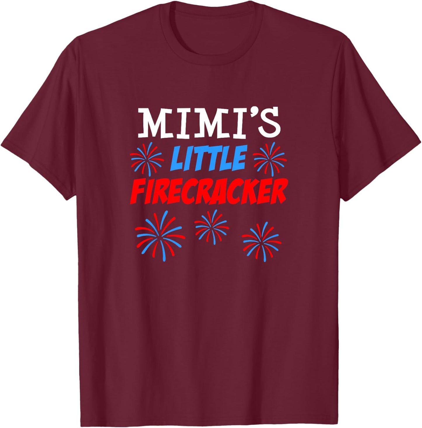 Mimi's Little Firecracker Cute Cartoon Grandchild T-Shirt - T-Shirt | Maroon