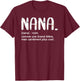 Nana Grandmother's Day Idea Best Nana , Black, S T-Shirt - T-Shirt | Maroon
