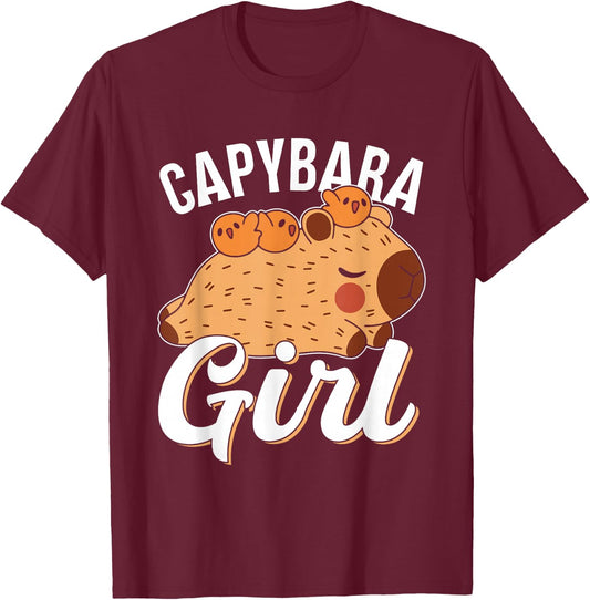 Capybara Girl Lover Capybaras Water Pig Animal T-Shirt - T-Shirt | Maroon