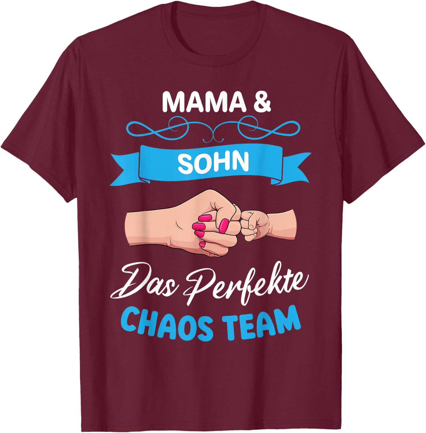 Mama Und Sohn Partnerlook Das Perfekte Chaos Team Muttertag T-Shirt - T-Shirt | Maroon