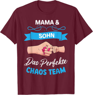 Mama Und Sohn Partnerlook Das Perfekte Chaos Team Muttertag T-Shirt - T-Shirt | Maroon