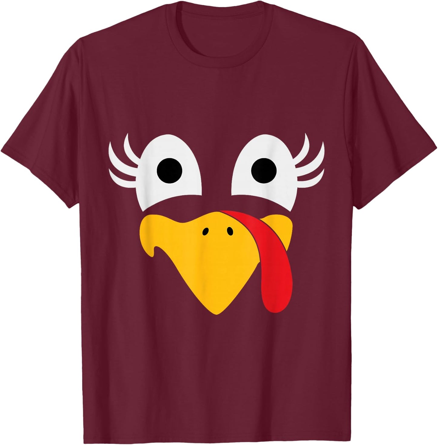 Thanksgiving Turkey Face Matching Family Costume Cute Kids T-Shirt - T-Shirt | Maroon