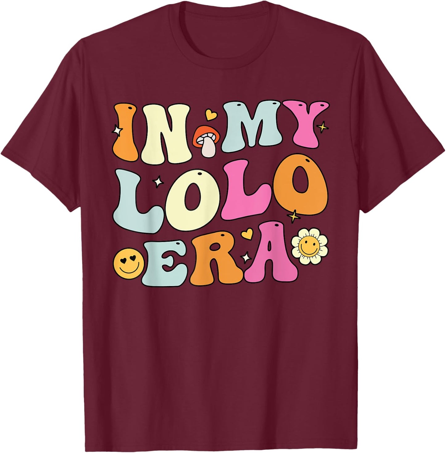 Fathers Day Grandpa, Groovy In My Lolo Era T-Shirt - T-Shirt | Maroon