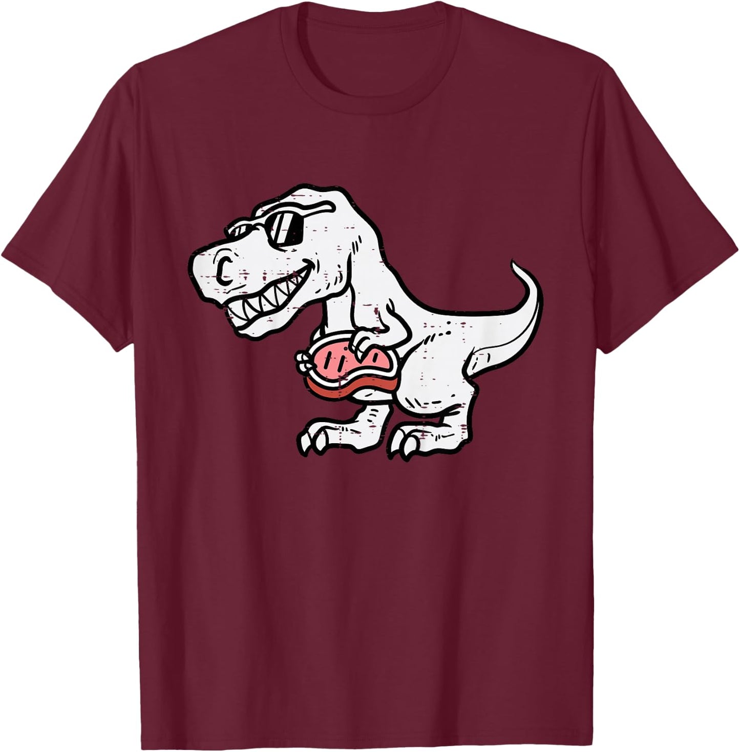 Kids Bbq Meat Lover Dino Trex Barbecue Grilling Boys Kids Toddler T-Shirt - T-Shirt | Maroon