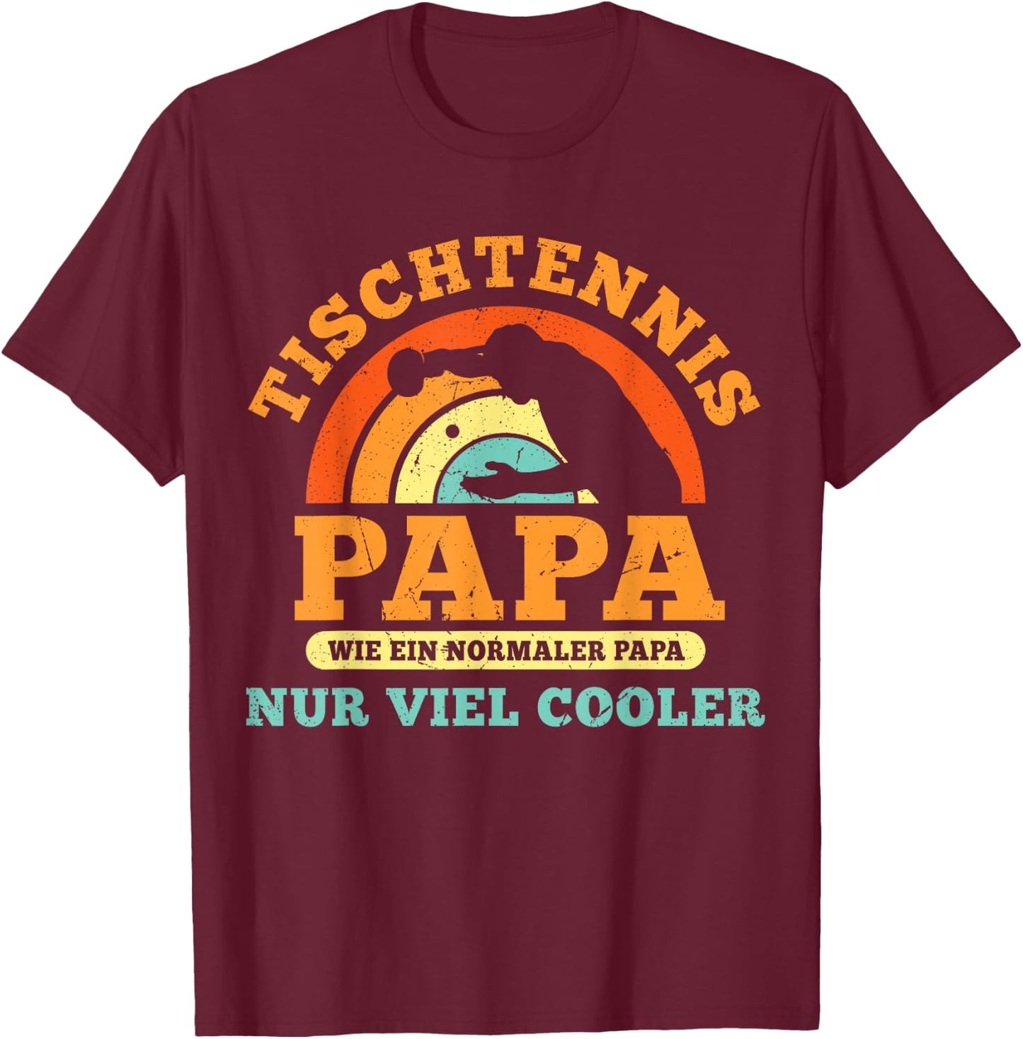 Tischtennis Papa - Nur Cooler Vater Tischtennisspieler T-Shirt - T-Shirt | Maroon