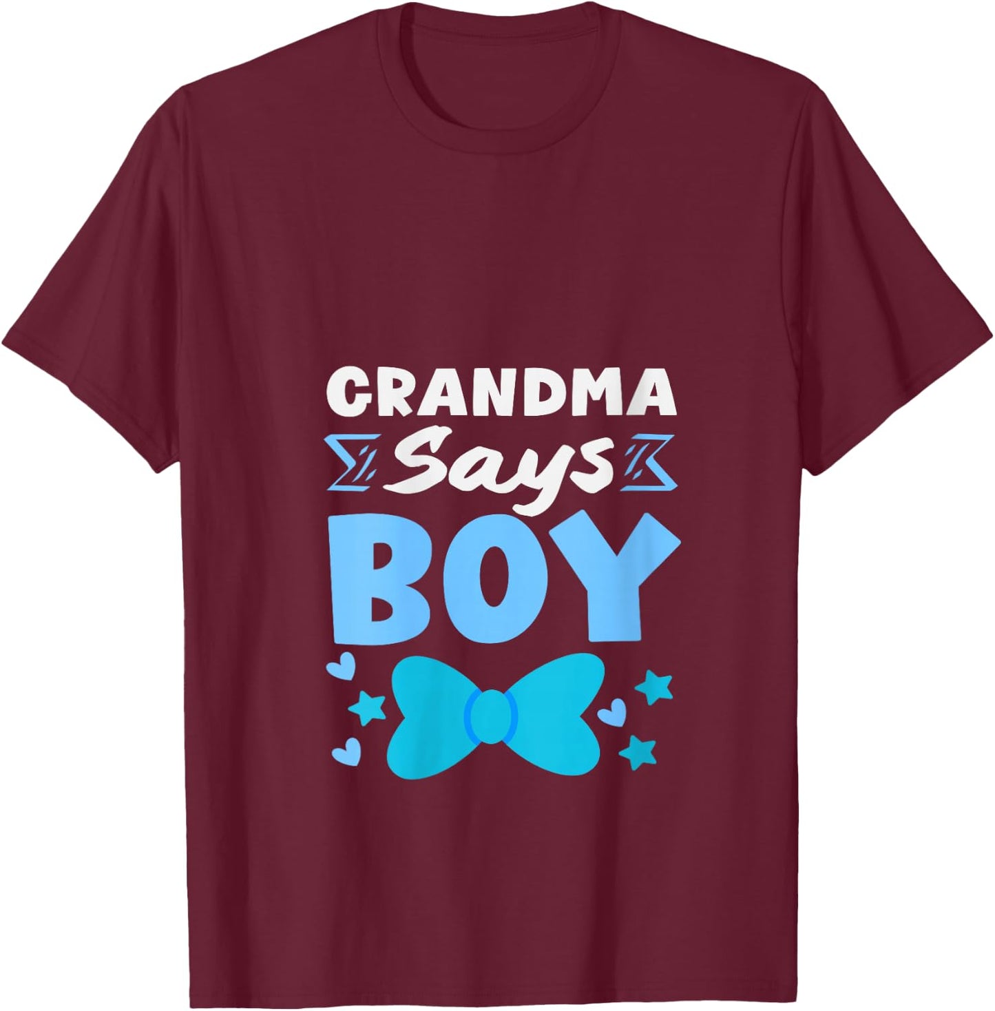Women's Grandma Says Boy Gender Reveal Party Team Blue Voting V-Neck T-Shirt - T-Shirt | Maroon