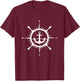 Compass Anchor Nautical Design with Compass Captain Sailor , black T-Shirt - T-Shirt | Maroon