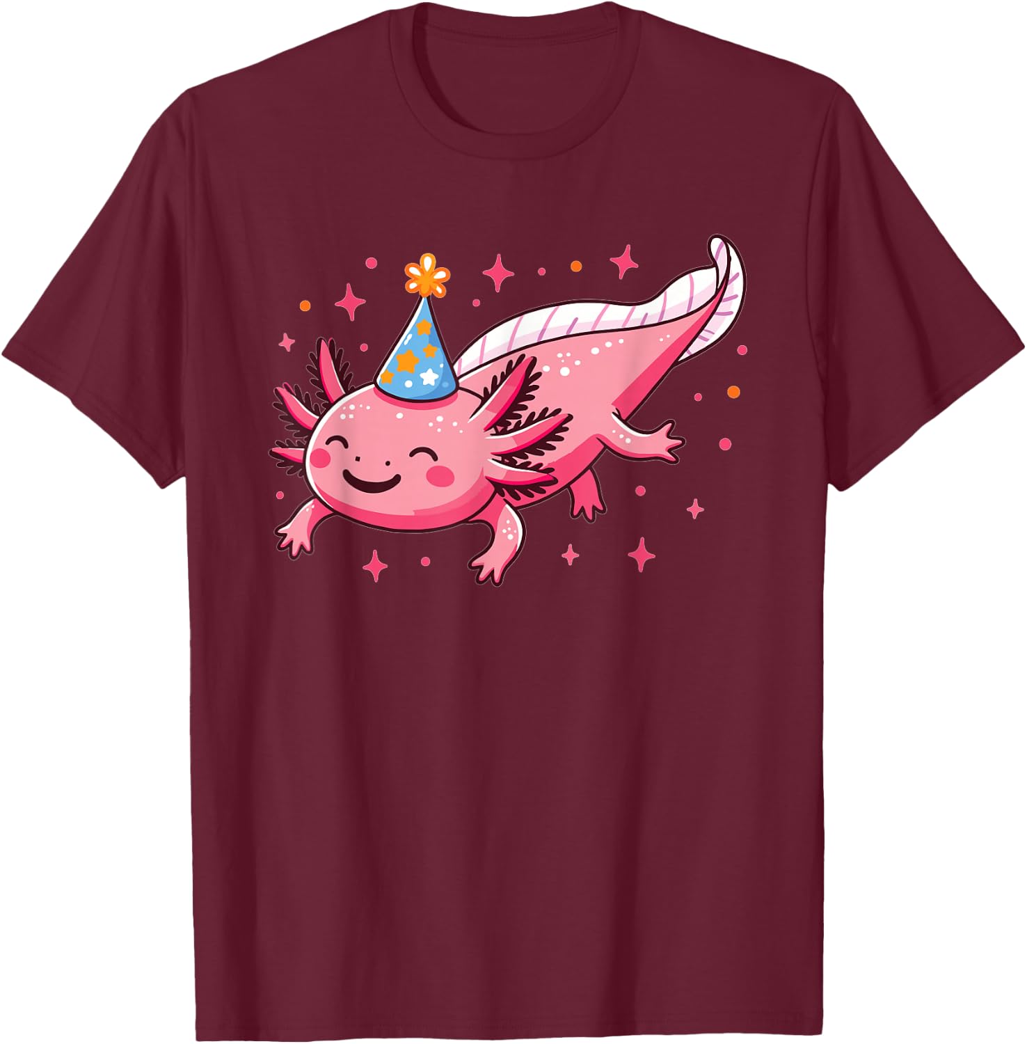 Axolotl Birthday for Children a Birthday Axolotl T-Shirt - T-Shirt | Maroon