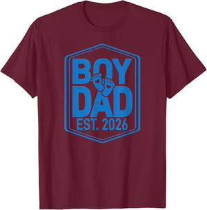 Boy Dad First Father's Day 2026 New Dad 1st Time Daddy T-Shirt - T-Shirt | Maroon