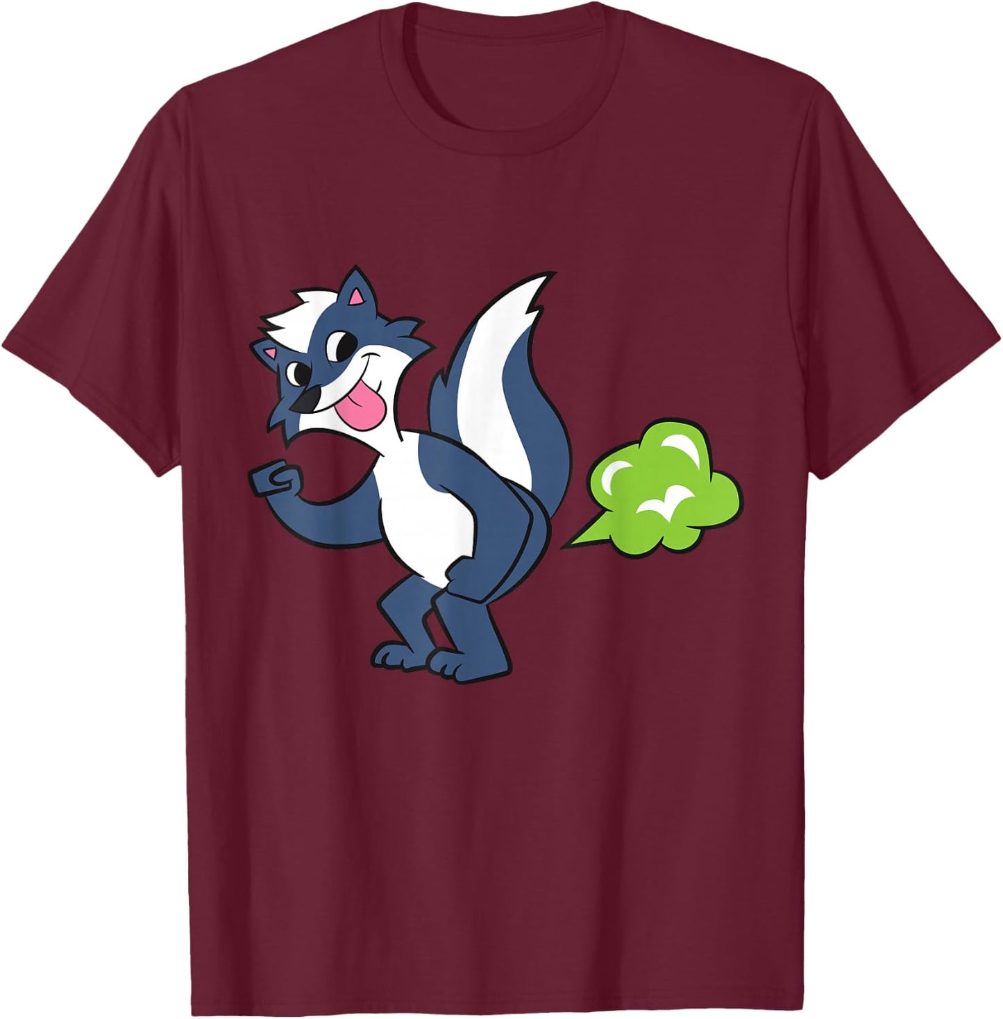 Skunk Farting Fart Squirrel Cute Skunk T-Shirt - T-Shirt | Maroon