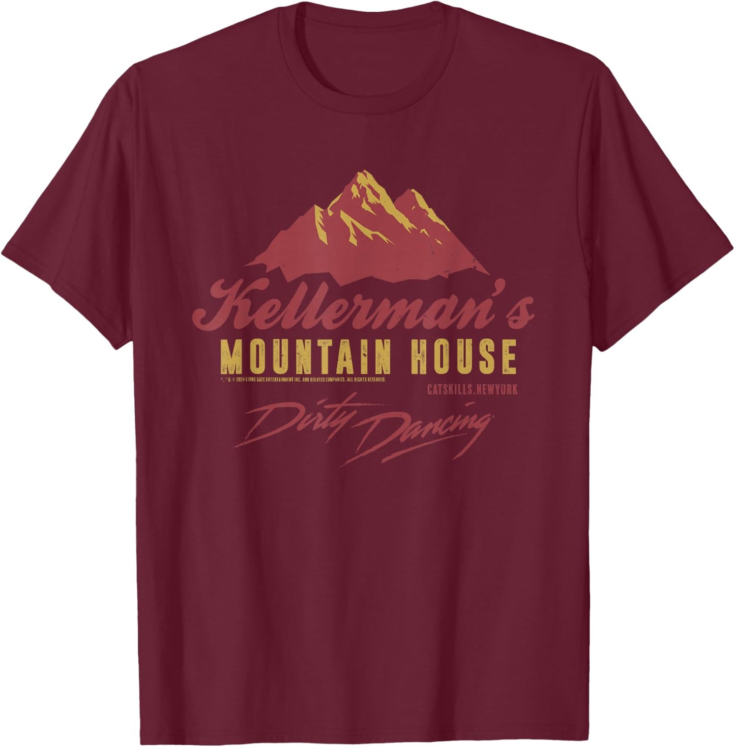Dirty Dancing Kellerman's Mountain House Catskill Mountains T-Shirt - T-Shirt | Maroon