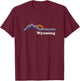 Retro Wyoming T Shirt Vintage Sunrise Mountains Design T-Shirt - T-Shirt | Maroon