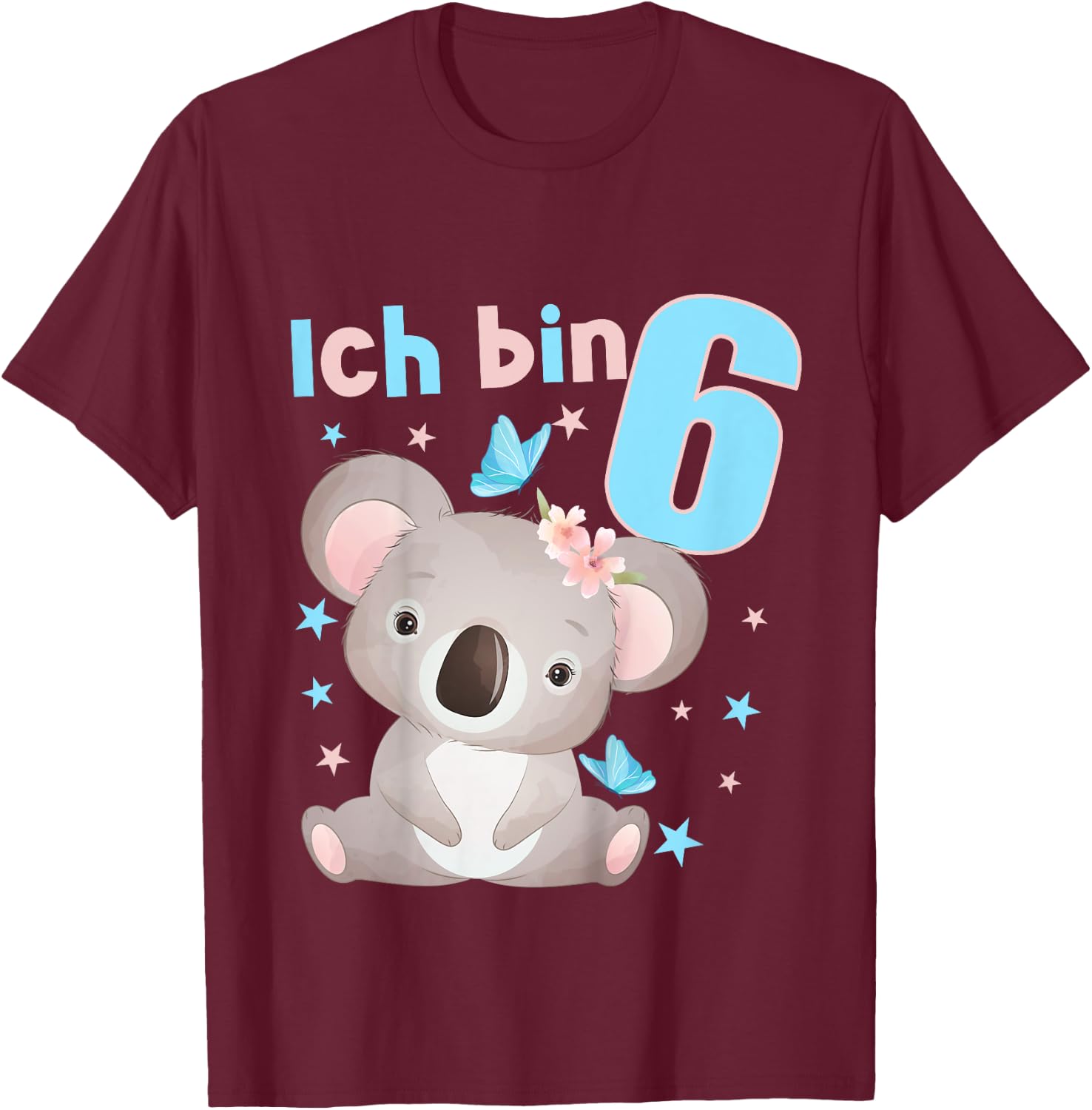 6 Jahre alt Ich bin 6 Koala Koalabär 6. Geburtstag T-Shirt - T-Shirt | Maroon