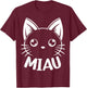 Funny Cat Meow Costume Fancy Dress Carnival , black T-Shirt - T-Shirt | Maroon