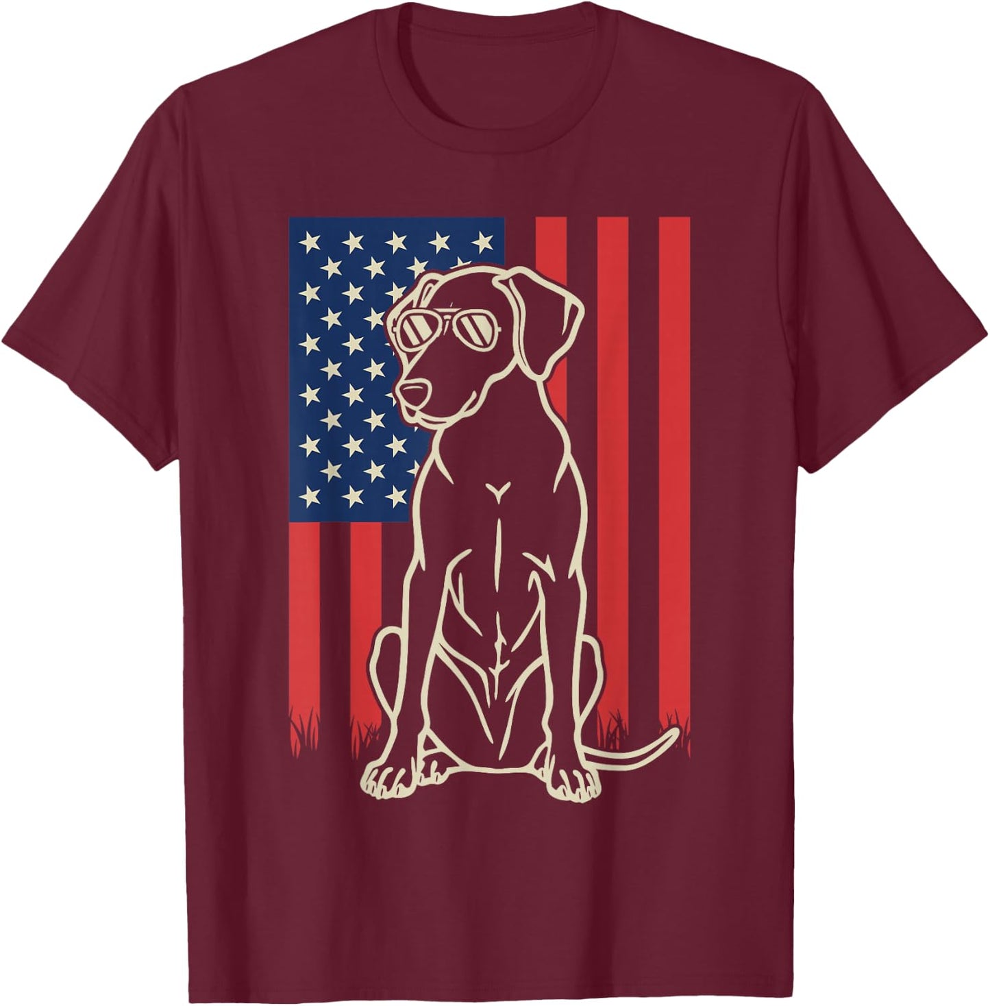 Catahoula Leopard Dog Lover 4th of July T-Shirt - T-Shirt | Maroon