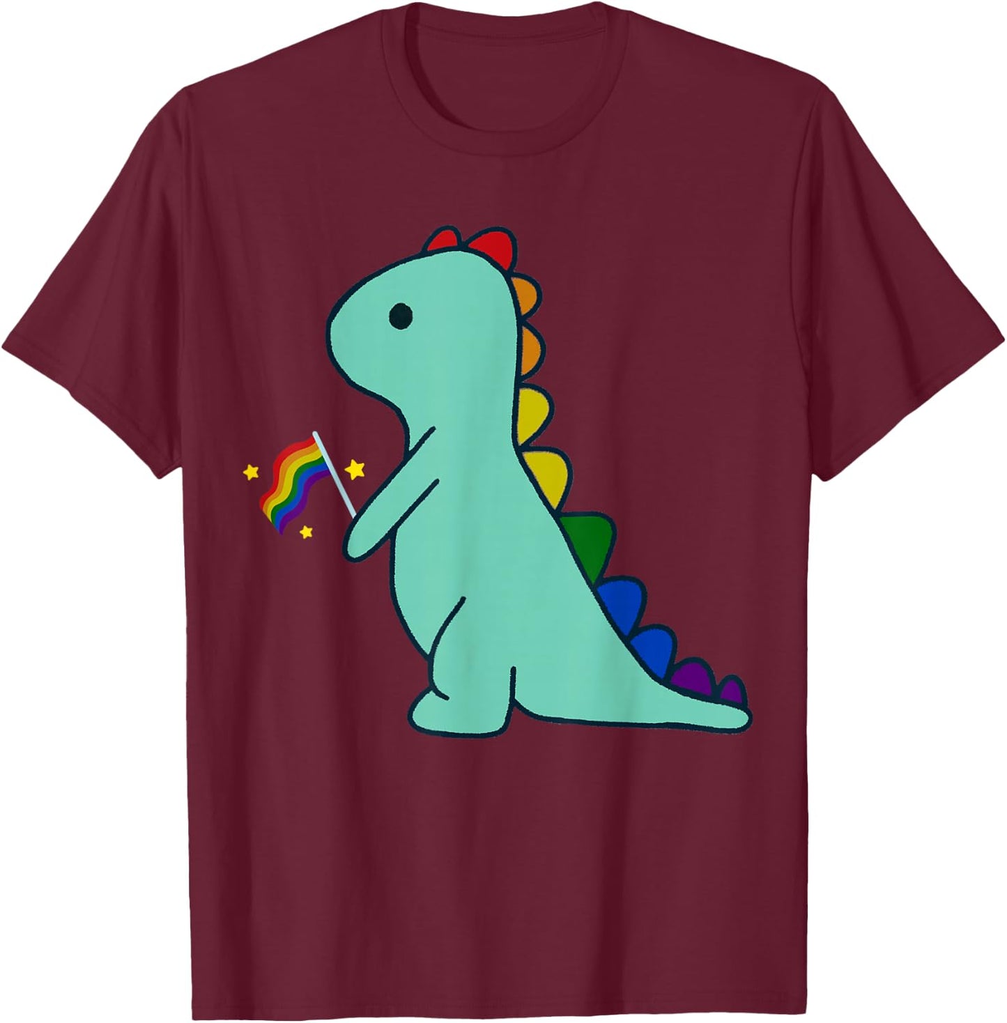 LGBTQ Allysaurus Dinosaurier Regenbogen Flagge Ally Gay Pride Monat T-Shirt - T-Shirt | Maroon