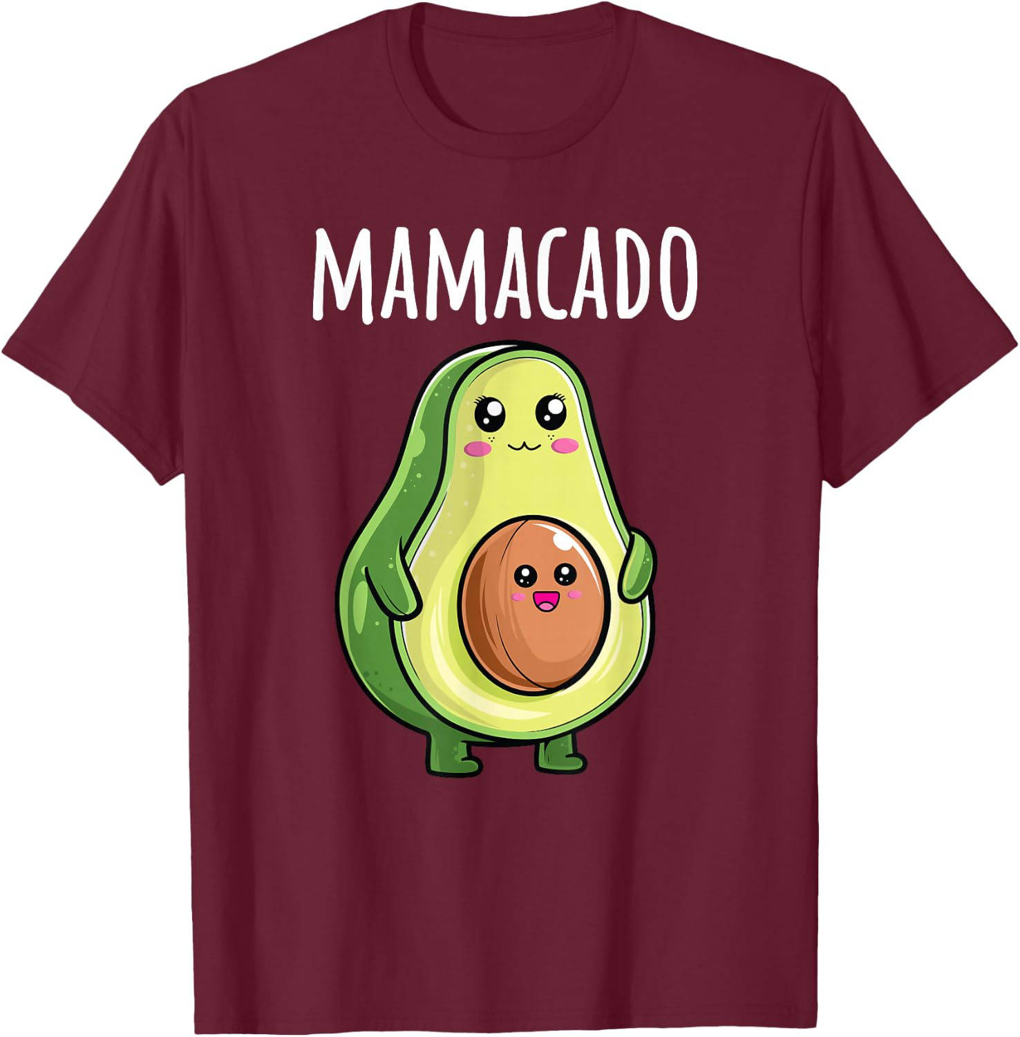 Pregnancy Announcement Shirts Women Mom Funny Mamacado T-Shirt - T-Shirt | Maroon