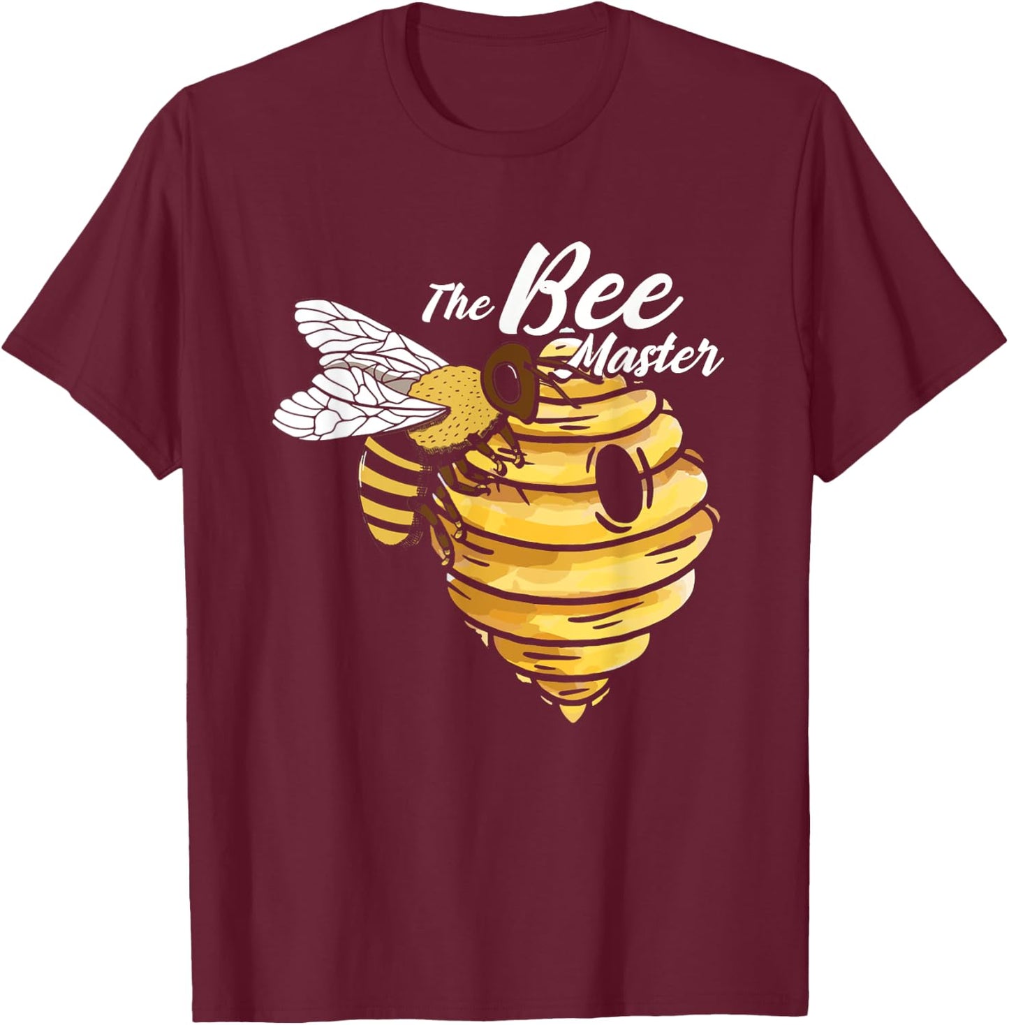 The Bee Master | Honey Bee Hive Honeycomb | Beekeeper T-Shirt - T-Shirt | Maroon