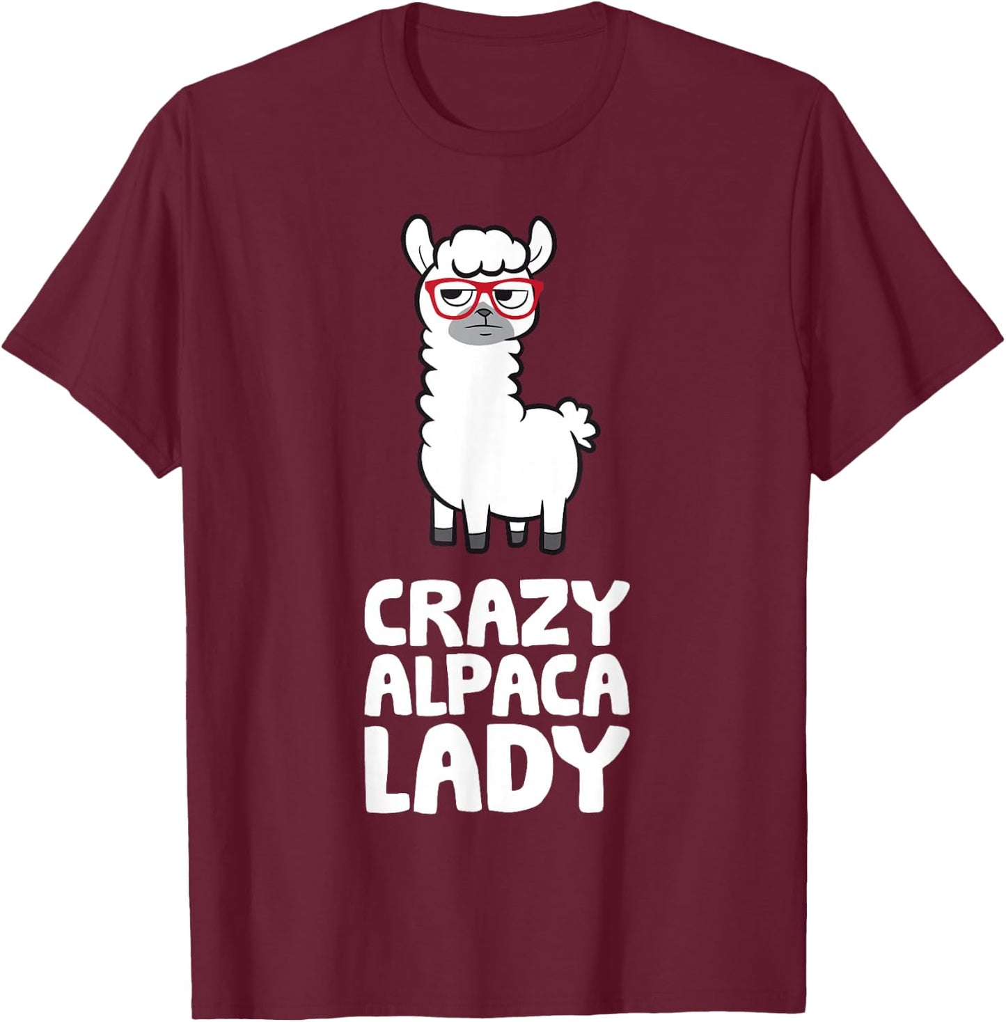 Crazy Alpaca Lady Pet Women Alpaca T-Shirt - T-Shirt | Maroon
