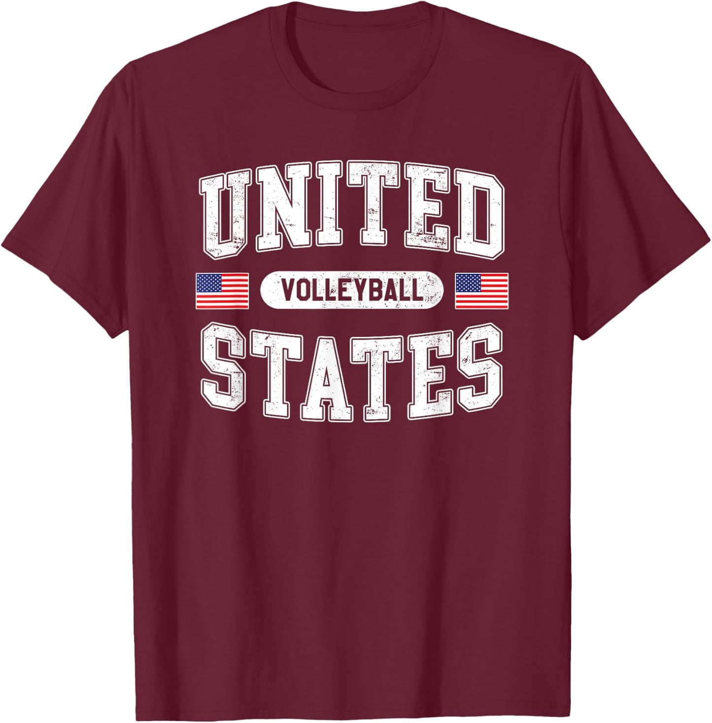 United States Volleyball T-Shirt - T-Shirt | Maroon