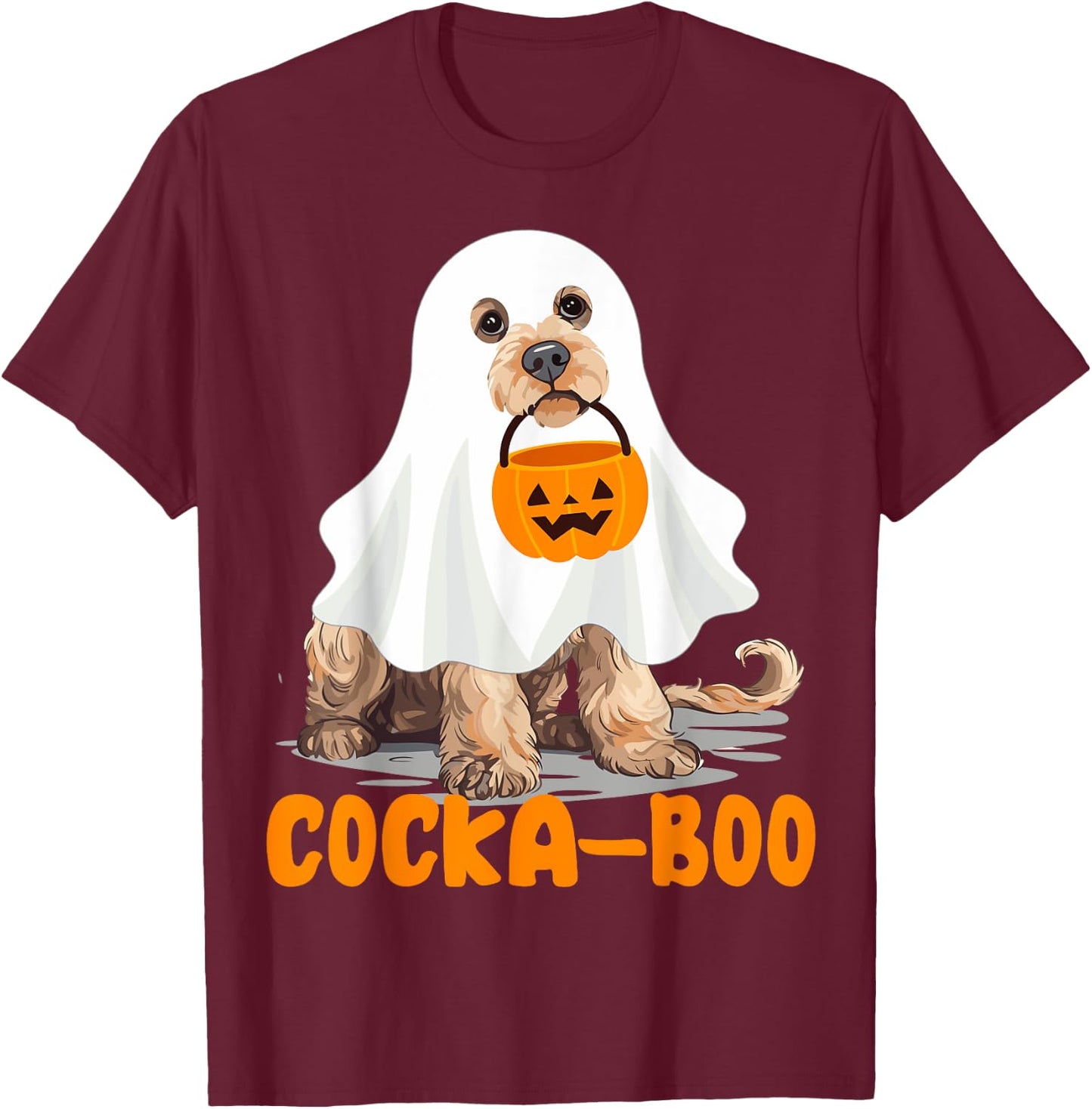 Cocka-boo Funny Boo Ghost Halloween Costume Cockapoo Lovers T-Shirt - T-Shirt | Maroon
