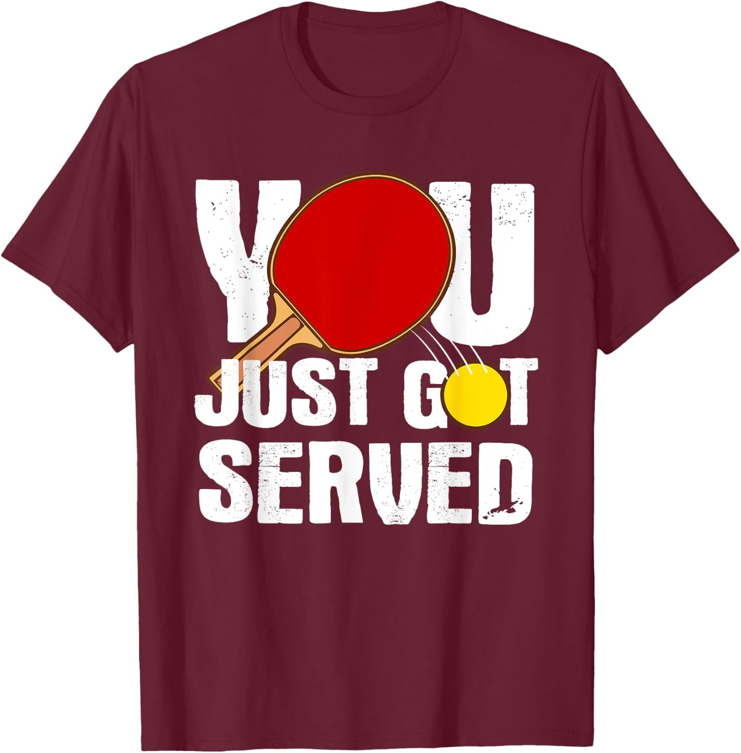 Funny Table Tennis Design Women Ping Pong Players T-Shirt - T-Shirt | Maroon