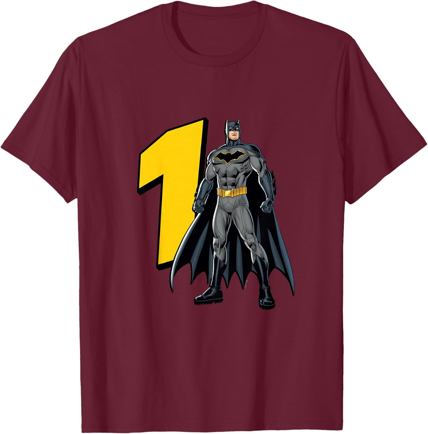 Kids Batman Super Hero 1st Birthday T-Shirt - T-Shirt | Maroon