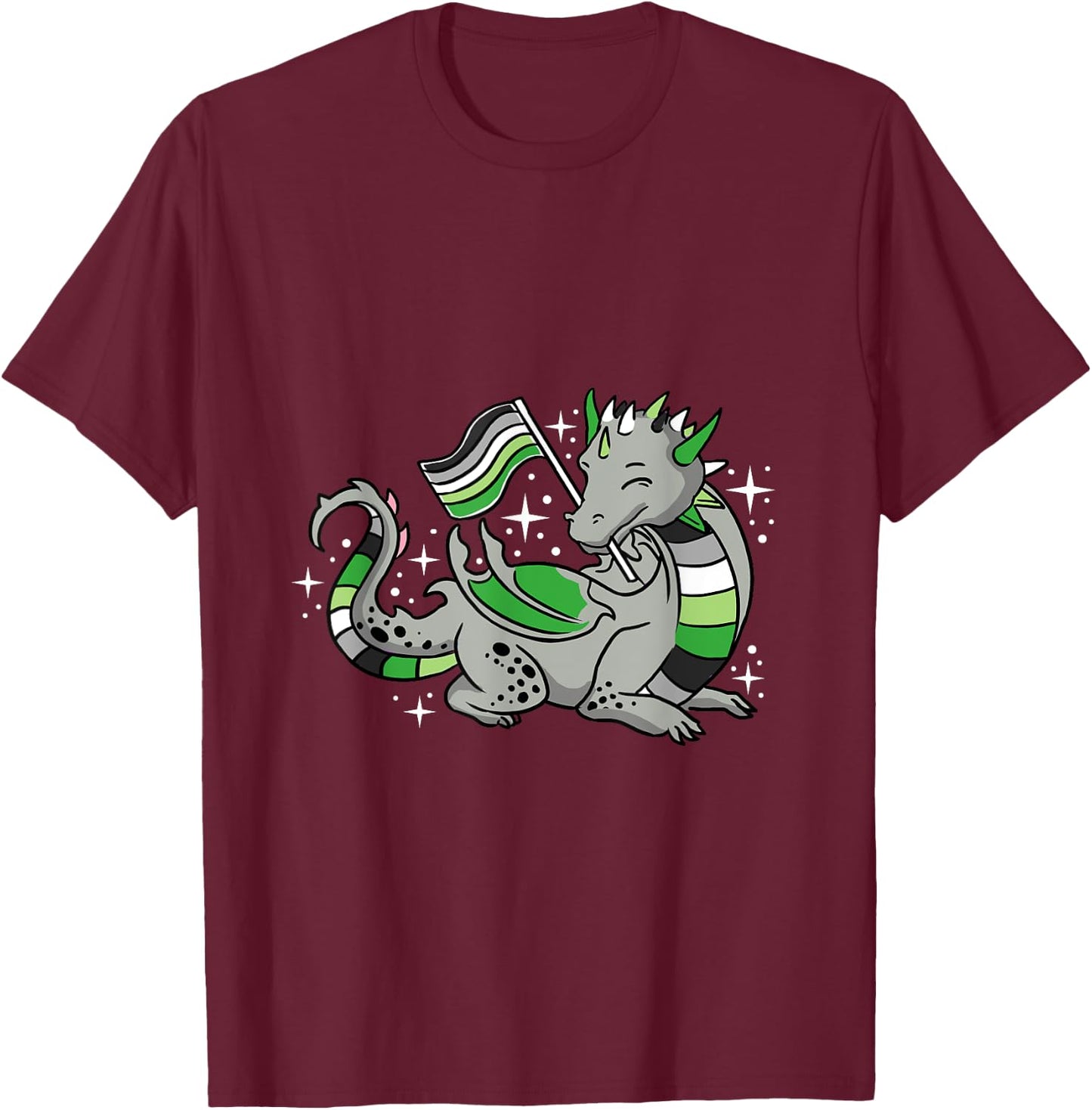 Aromantic Dragon Aromantic Pride T-Shirt - T-Shirt | Maroon