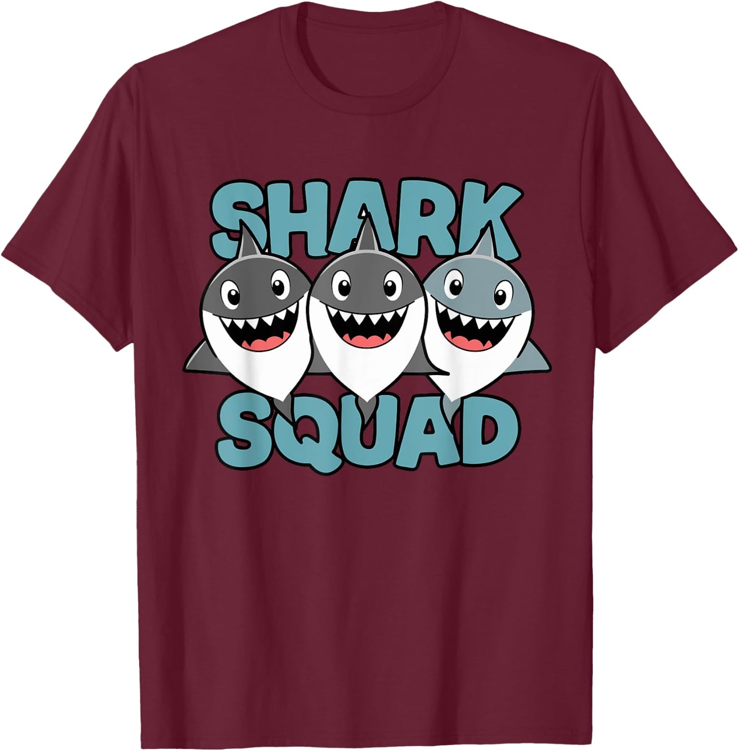 Shark Squad for Shark Lover Shirt | Kids Shark T-Shirt - T-Shirt | Maroon