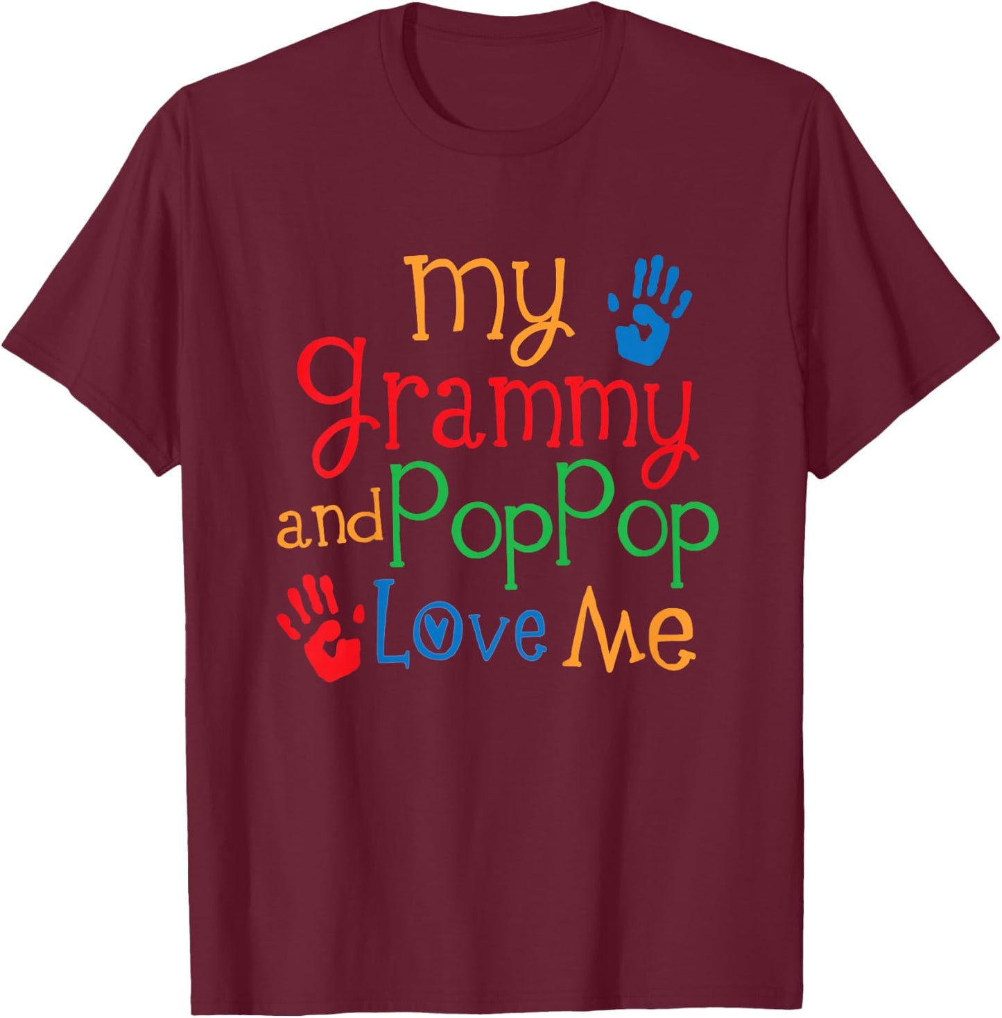 Kids Grammy and PopPop Love Me T-Shirt - T-Shirt | Maroon