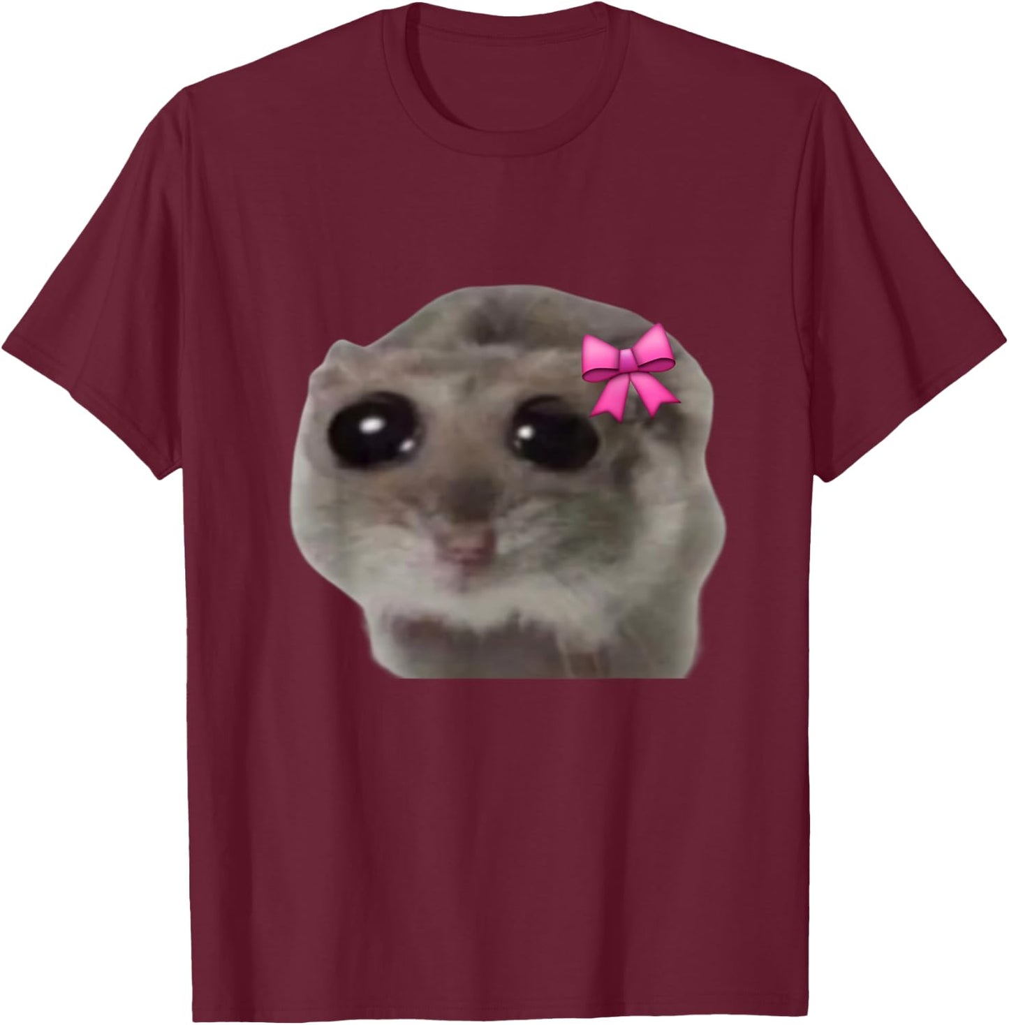 Official Sad Hamster Meme T-Shirt - T-Shirt | Maroon