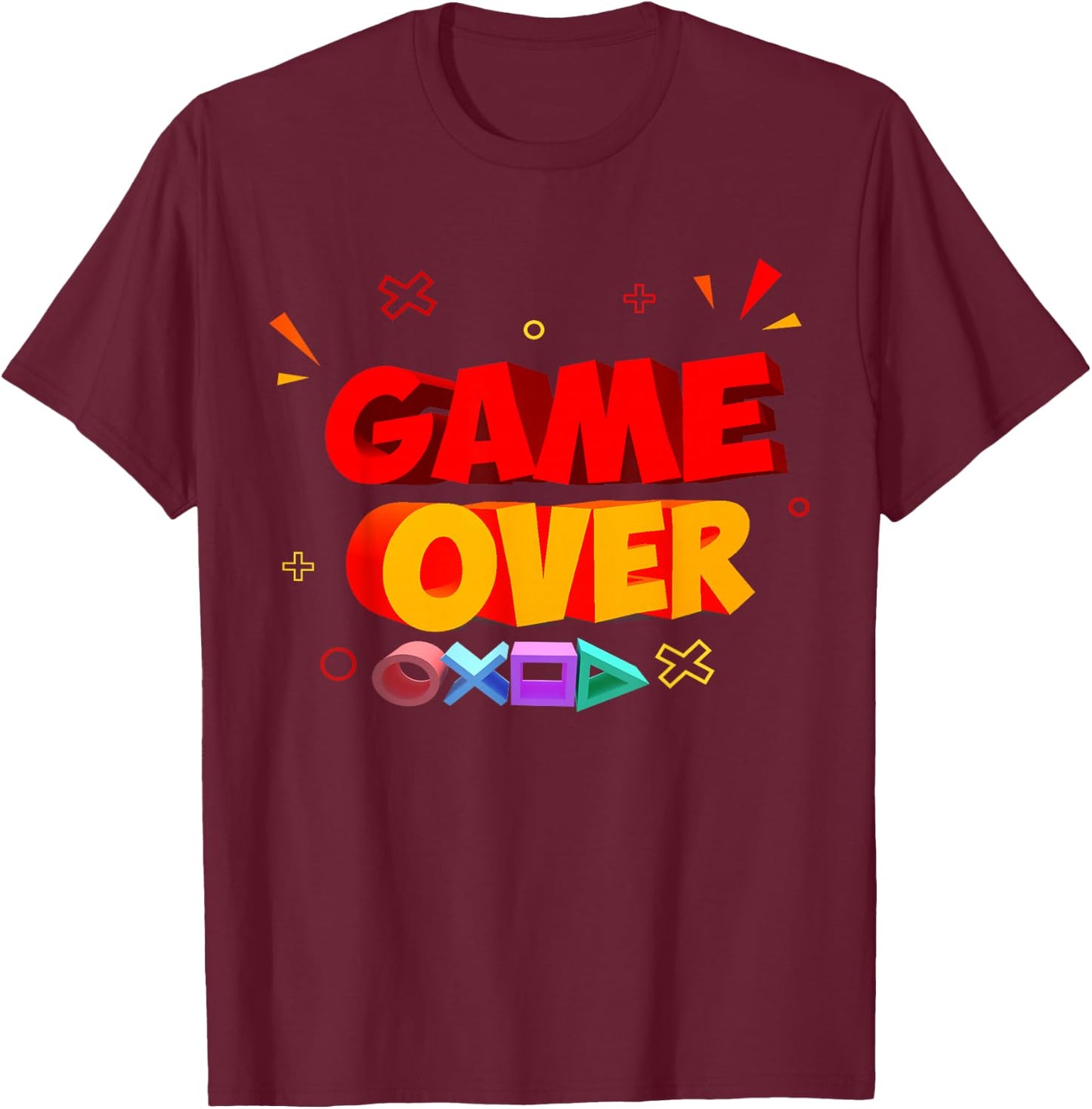 Game Over Vintage Retro Video Games Gaming T-Shirt - T-Shirt | Maroon