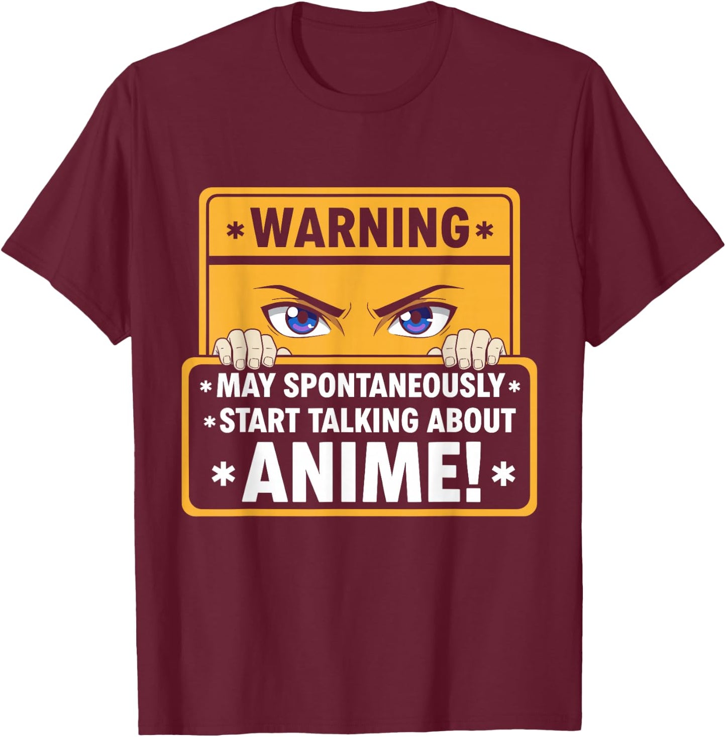 Warning May Spontaneously Talk About Anime Funny Manga Girl T-Shirt - T-Shirt | Maroon