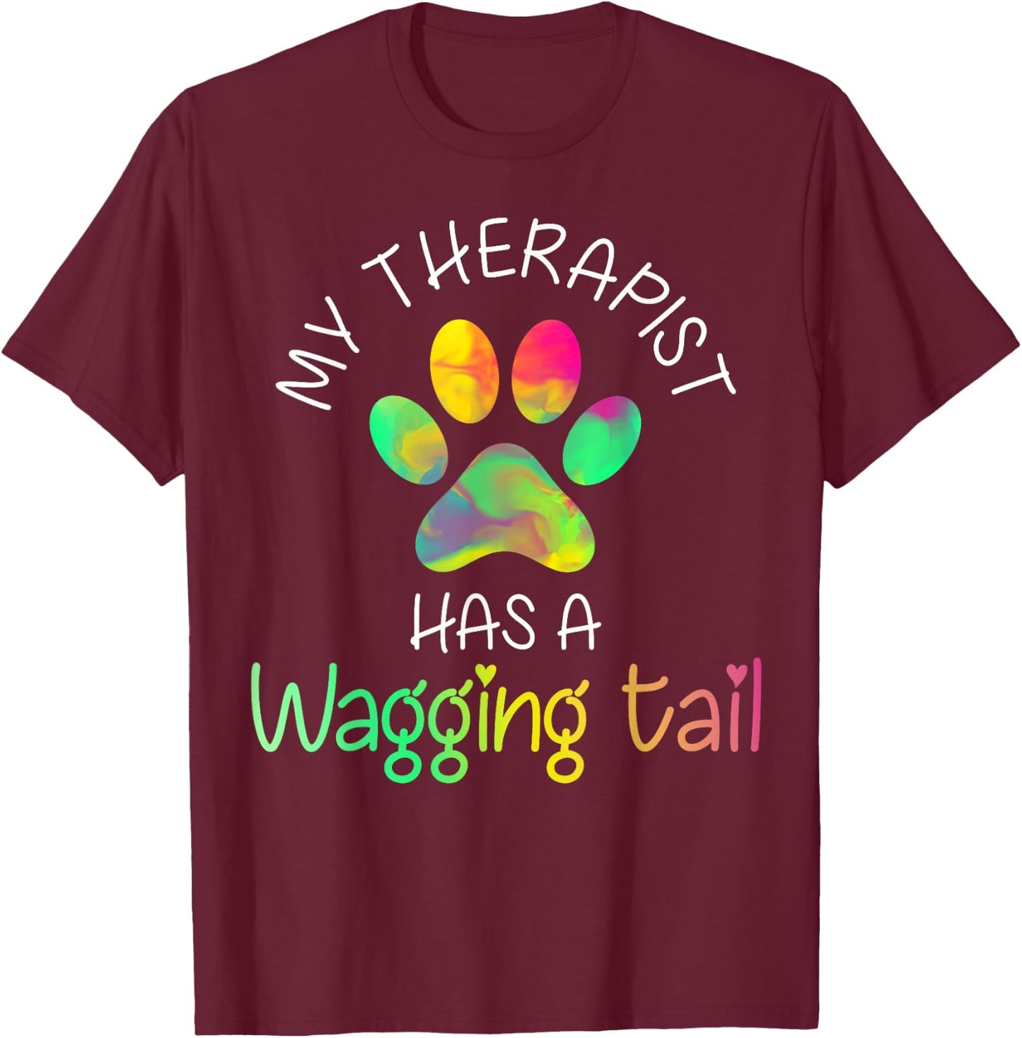 Funny Therapy Service Dog Men Women Girls Kids T-Shirt - T-Shirt | Maroon