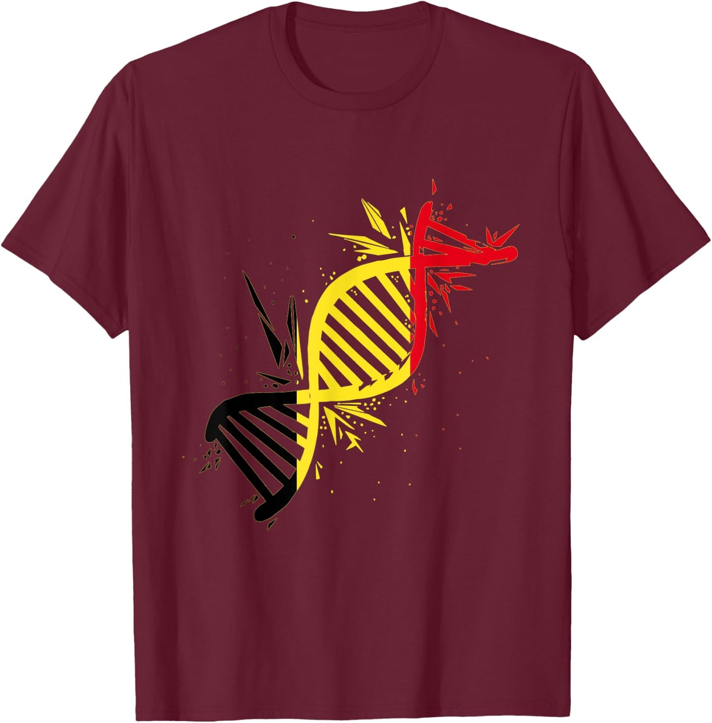 Belgium DNA Molecule Belgium Flag Belgique Belgian Roots T-Shirt - T-Shirt | Maroon