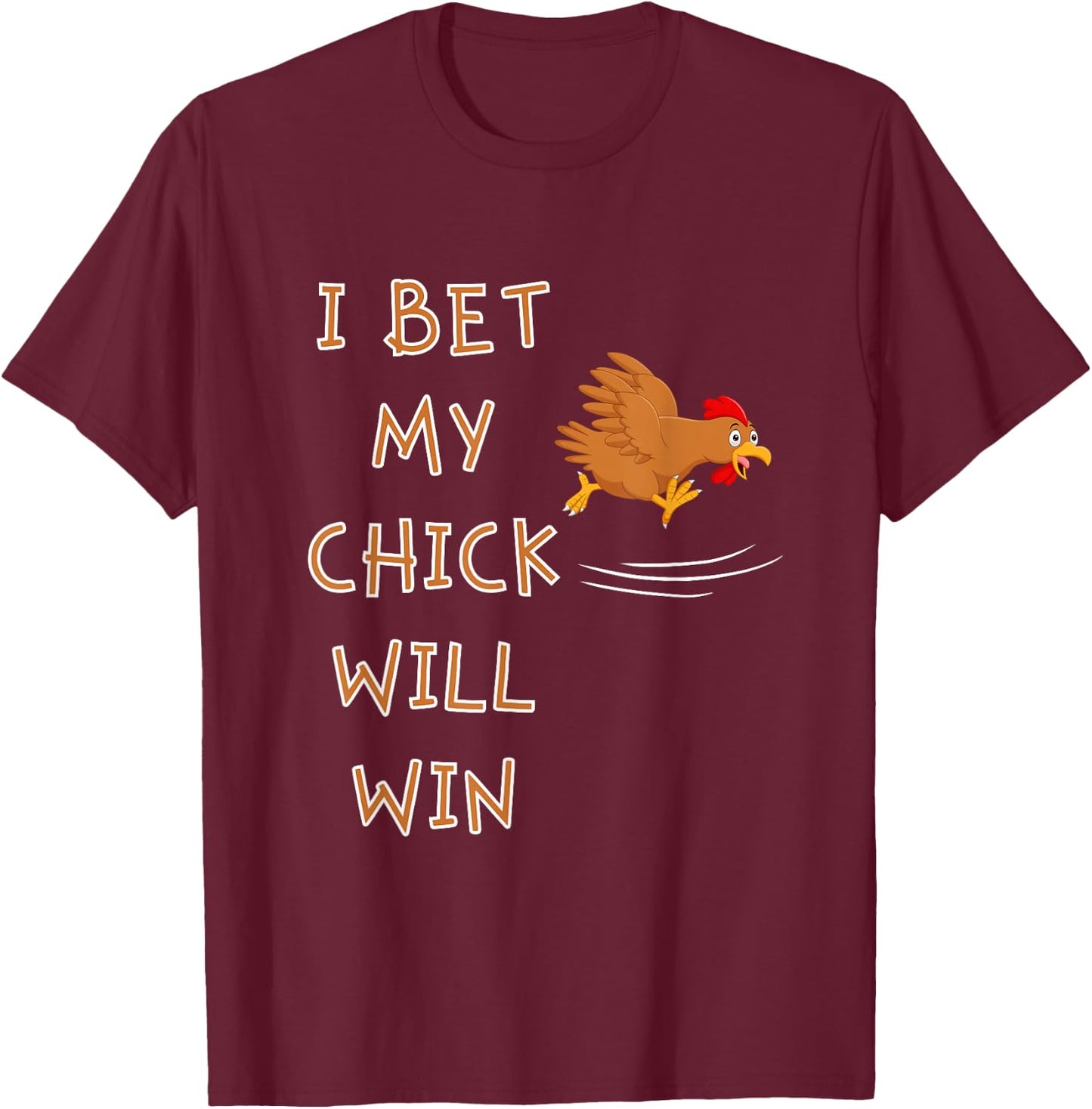 Chicken Race Team Chick Running Team funny chicken Racing T-Shirt - T-Shirt | Maroon