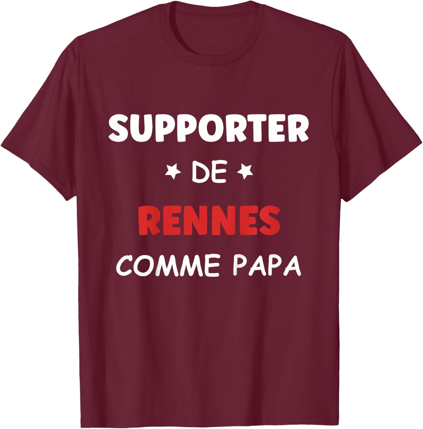 Children's Humour Rennais Supporter Rennes Football , Black, 2 T-Shirt - T-Shirt | Maroon