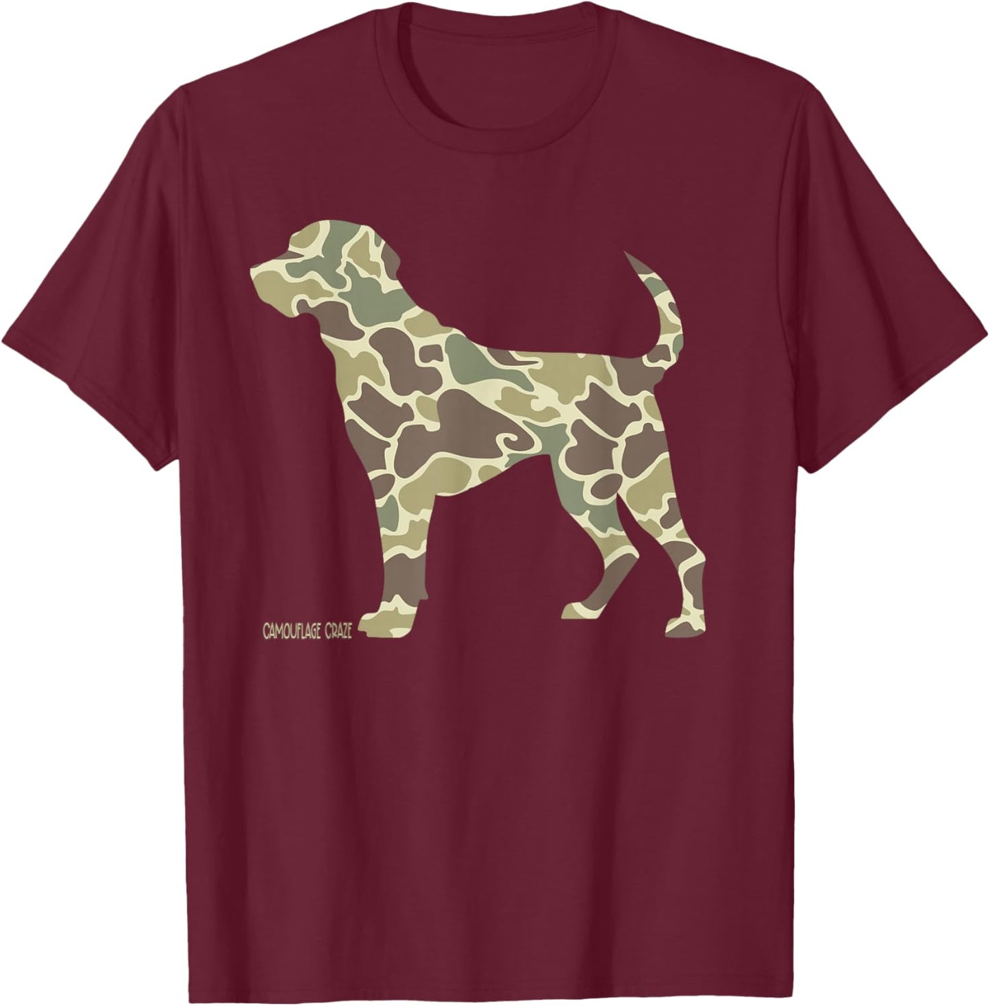 Hunting Dog Camouflage Camo Dog Labrador Hunting Camo Hunter T-Shirt - T-Shirt | Maroon